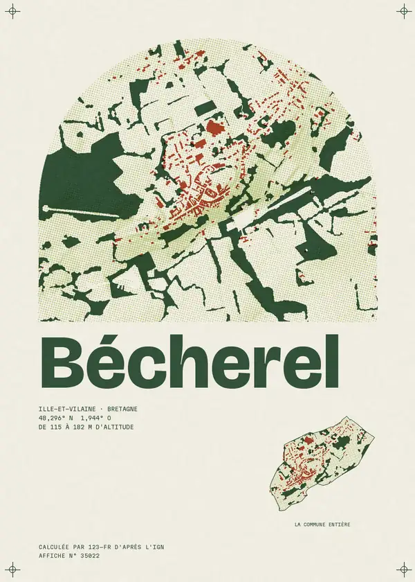 Affiche de Bécherel, calculée par 123-fr d'après l'IGN