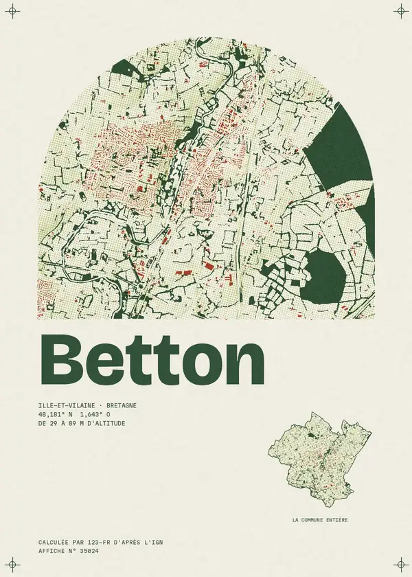 Affiche de Betton, calculée par 123-fr d'après l'IGN