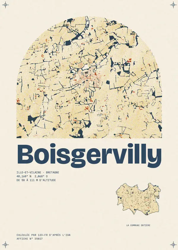 Affiche de Boisgervilly, calculée par 123-fr d'après l'IGN