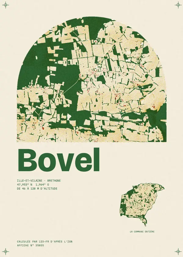 Affiche de Bovel, calculée par 123-fr d'après l'IGN