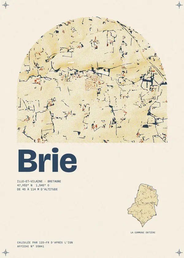 Affiche de Brie, calculée par 123-fr d'après l'IGN