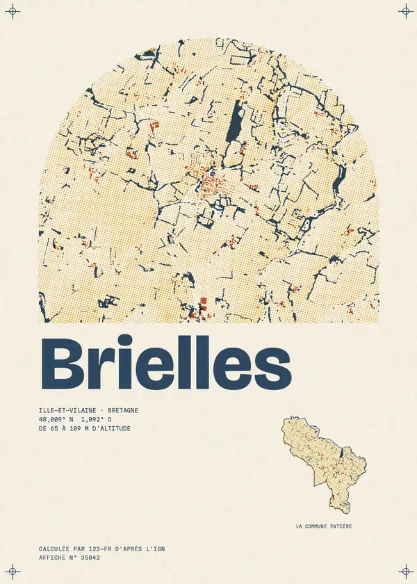 Affiche de Brielles, calculée par 123-fr d'après l'IGN