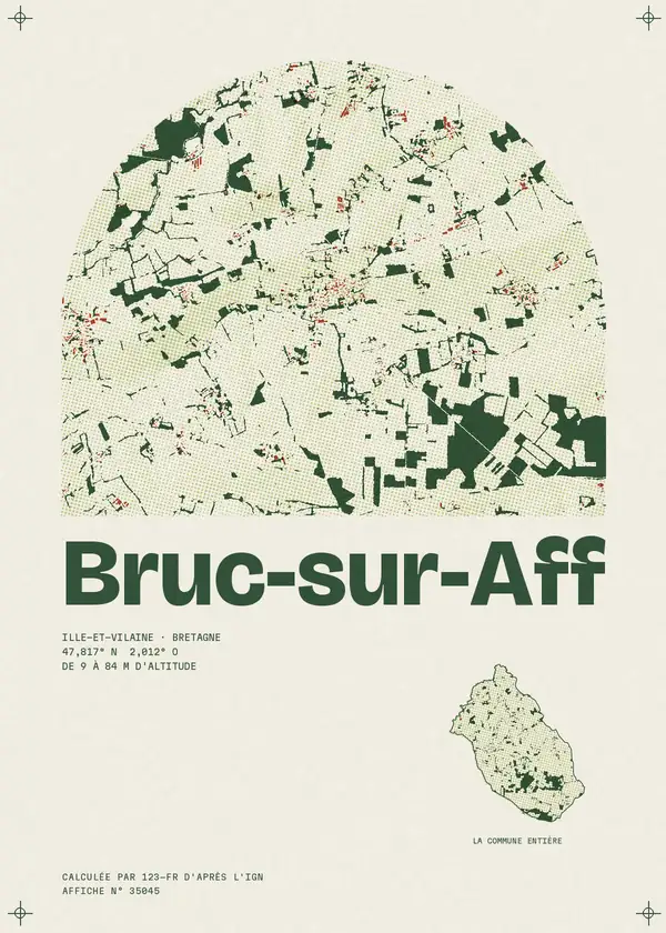 Affiche de Bruc-sur-Aff, calculée par 123-fr d'après l'IGN