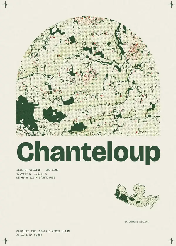 Affiche de Chanteloup, calculée par 123-fr d'après l'IGN