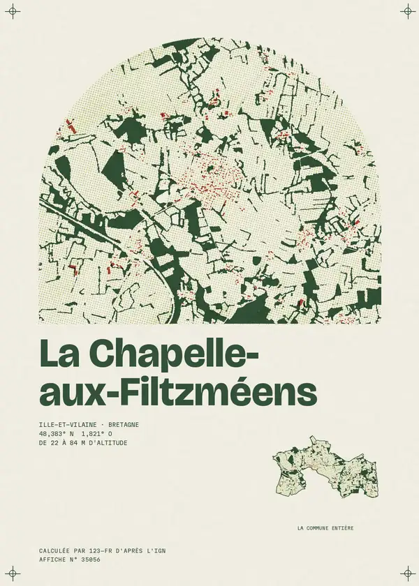 Affiche de La Chapelle-aux-Filtzméens, calculée par 123-fr d'après l'IGN