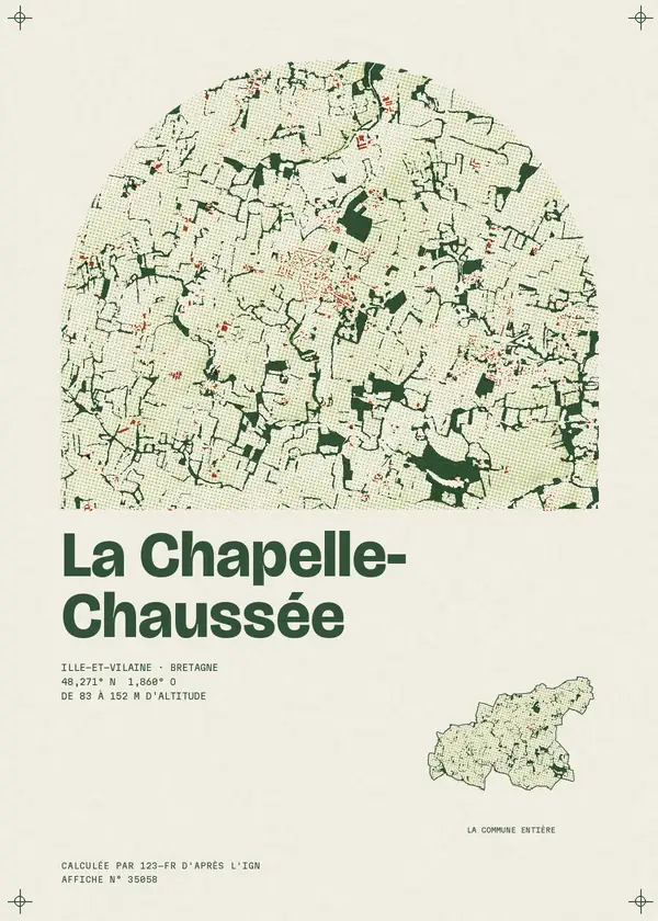 Affiche de La Chapelle-Chaussée, calculée par 123-fr d'après l'IGN