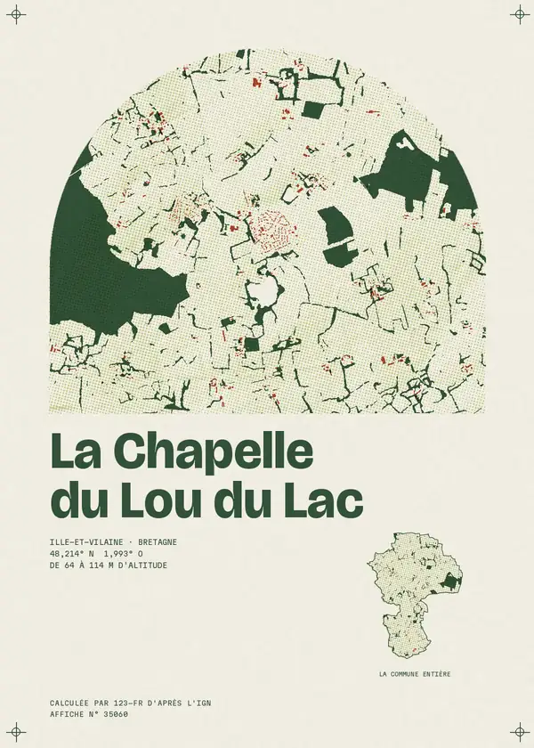 Affiche de La Chapelle du Lou du Lac, calculée par 123-fr d'après l'IGN