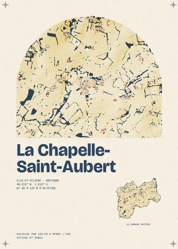 Affiche de La Chapelle-Saint-Aubert, calculée par 123-fr d'après l'IGN