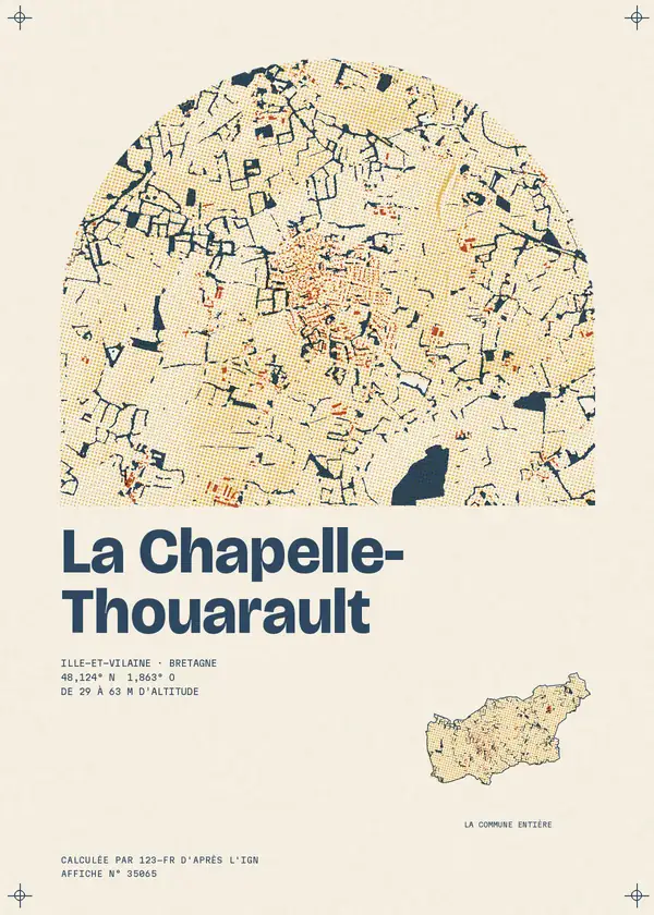 Affiche de La Chapelle-Thouarault, calculée par 123-fr d'après l'IGN
