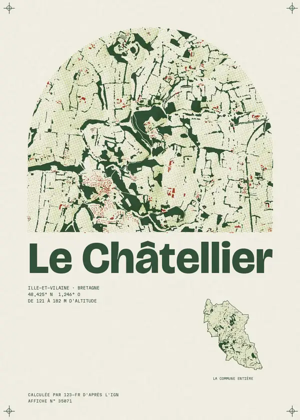 Affiche de Le Châtellier, calculée par 123-fr d'après l'IGN