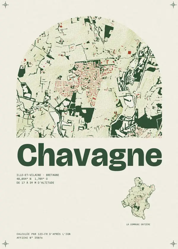 Affiche de Chavagne, calculée par 123-fr d'après l'IGN