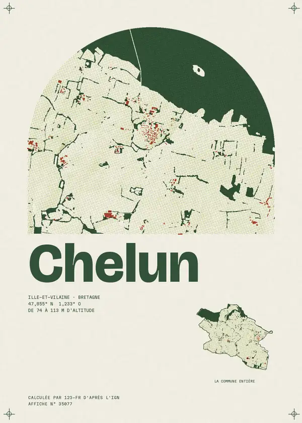 Affiche de Chelun, calculée par 123-fr d'après l'IGN