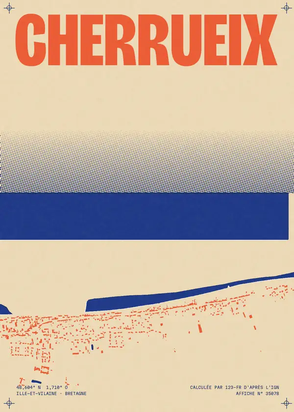 Affiche de Cherrueix, calculée par 123-fr d'après l'IGN