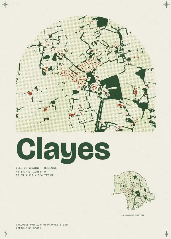 Affiche de Clayes, calculée par 123-fr d'après l'IGN