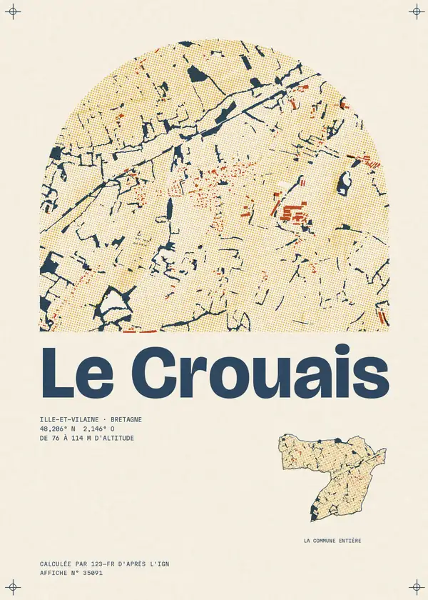 Affiche de Le Crouais, calculée par 123-fr d'après l'IGN