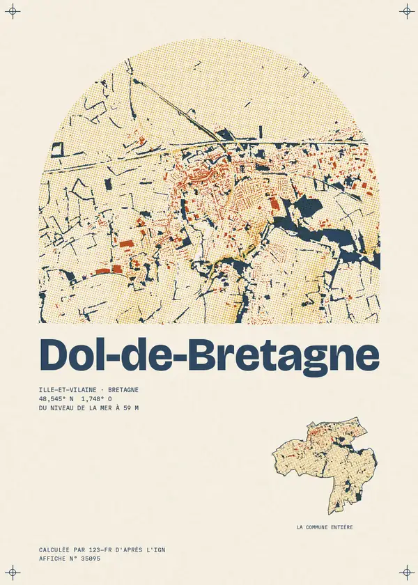 Affiche de Dol-de-Bretagne, calculée par 123-fr d'après l'IGN
