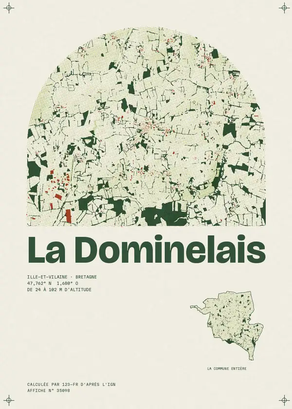 Affiche de La Dominelais, calculée par 123-fr d'après l'IGN