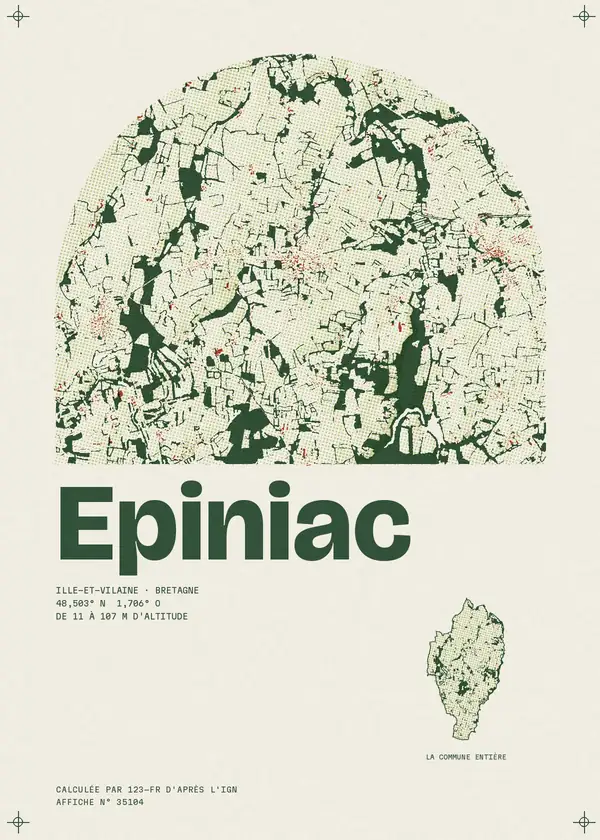 Affiche de Epiniac, calculée par 123-fr d'après l'IGN