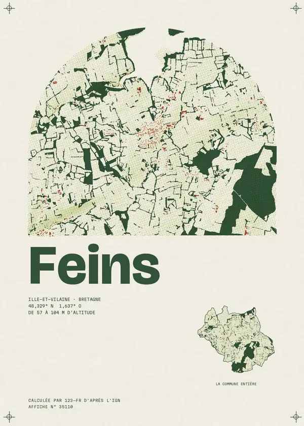 Affiche de Feins, calculée par 123-fr d'après l'IGN