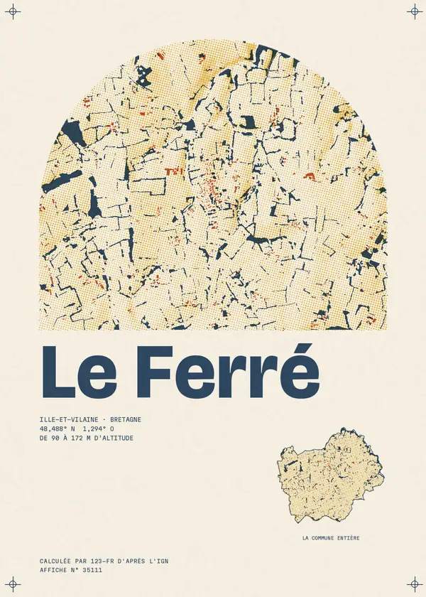 Affiche de Le Ferré, calculée par 123-fr d'après l'IGN