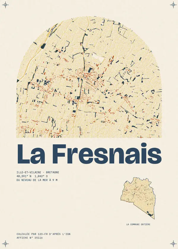 Affiche de La Fresnais, calculée par 123-fr d'après l'IGN