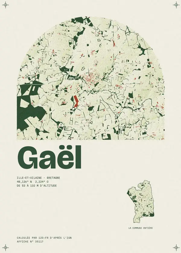 Affiche de Gaël, calculée par 123-fr d'après l'IGN