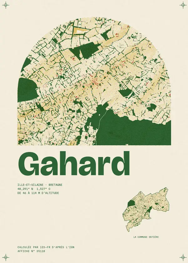 Affiche de Gahard, calculée par 123-fr d'après l'IGN