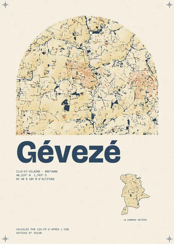 Affiche de Gévezé, calculée par 123-fr d'après l'IGN
