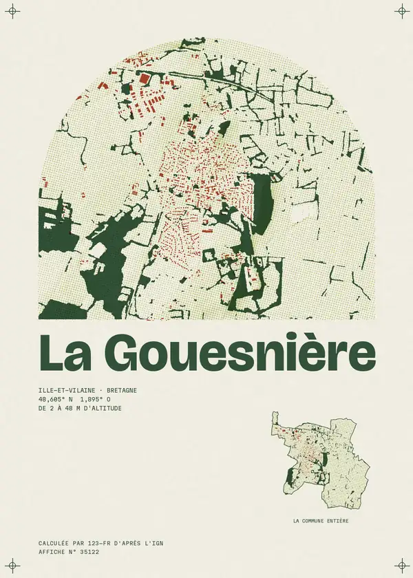 Affiche de La Gouesnière, calculée par 123-fr d'après l'IGN