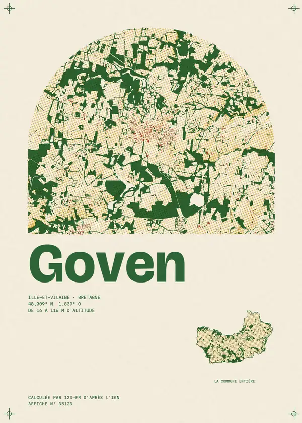 Affiche de Goven, calculée par 123-fr d'après l'IGN