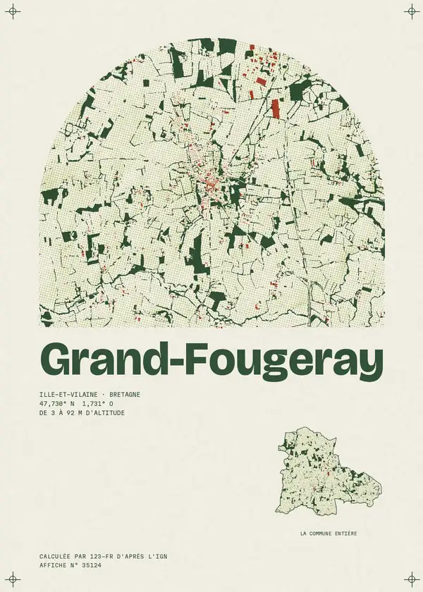 Affiche de Grand-Fougeray, calculée par 123-fr d'après l'IGN