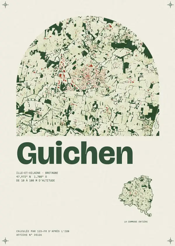 Affiche de Guichen, calculée par 123-fr d'après l'IGN