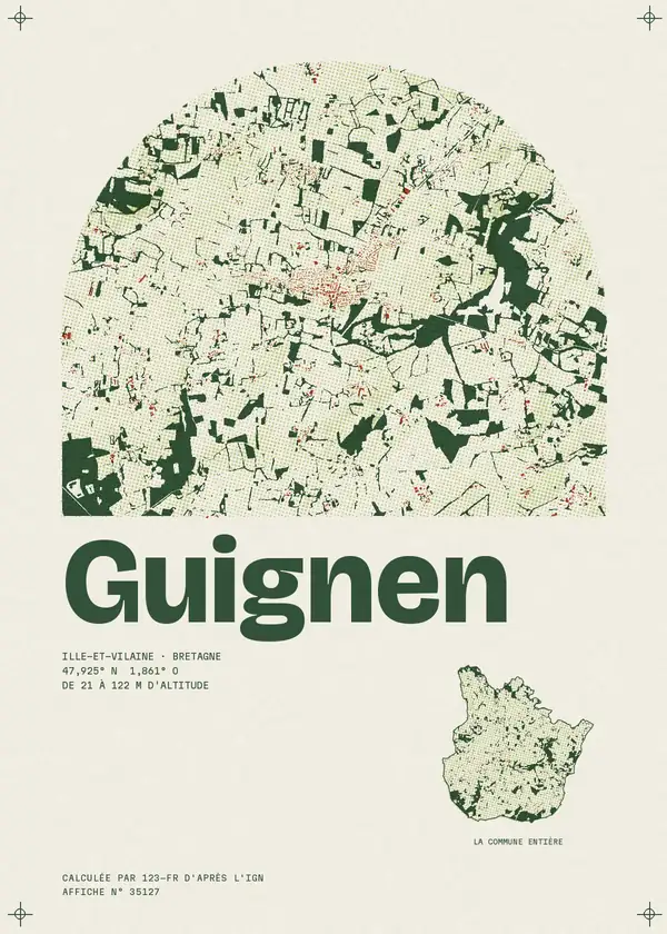 Affiche de Guignen, calculée par 123-fr d'après l'IGN