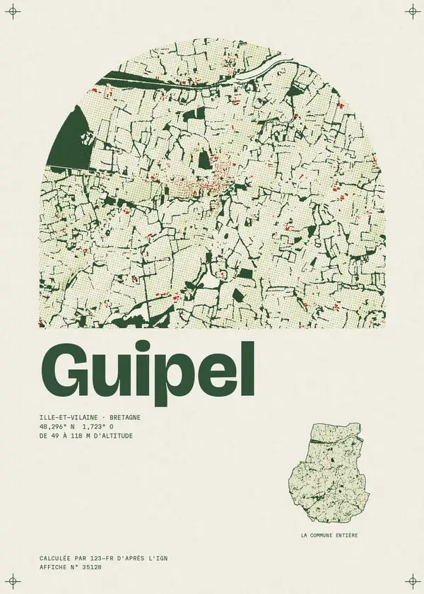 Affiche de Guipel, calculée par 123-fr d'après l'IGN