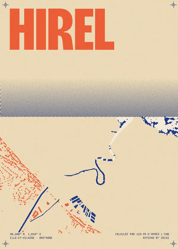 Affiche de Hirel, calculée par 123-fr d'après l'IGN