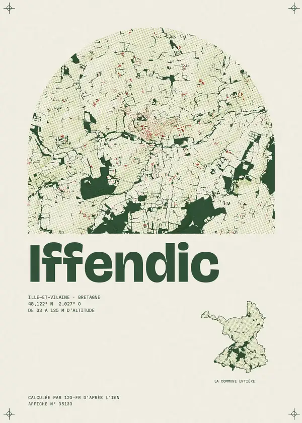 Affiche de Iffendic, calculée par 123-fr d'après l'IGN