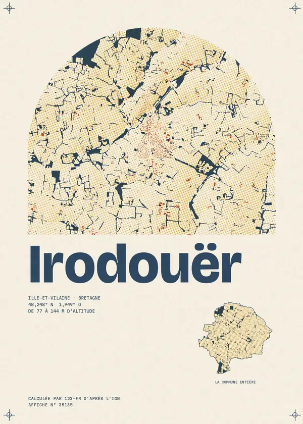 Affiche de Irodouër, calculée par 123-fr d'après l'IGN