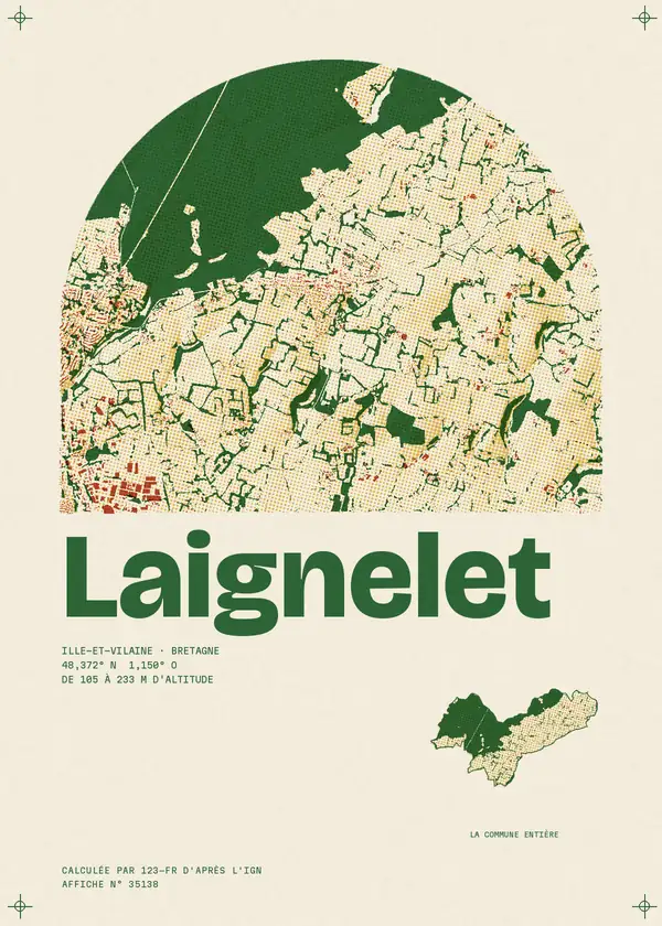 Affiche de Laignelet, calculée par 123-fr d'après l'IGN