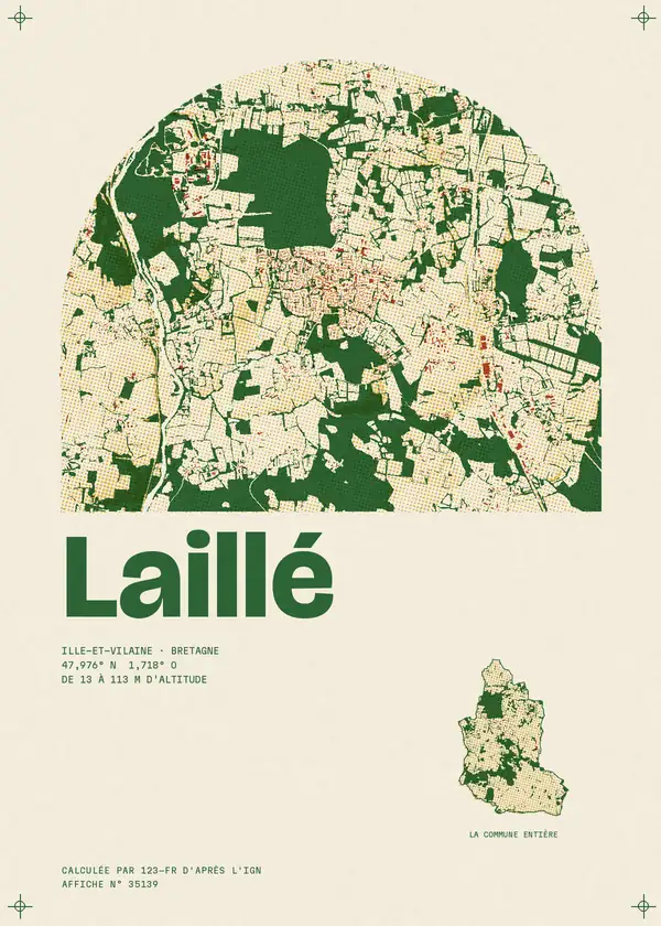 Affiche de Laillé, calculée par 123-fr d'après l'IGN