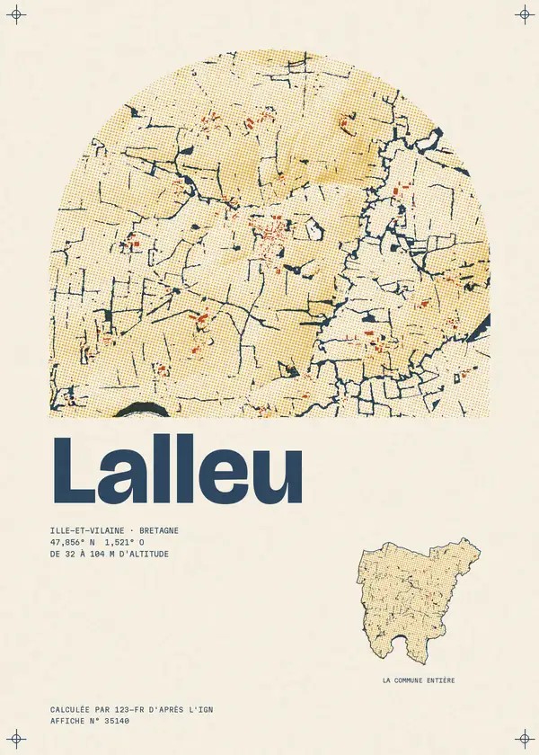 Affiche de Lalleu, calculée par 123-fr d'après l'IGN