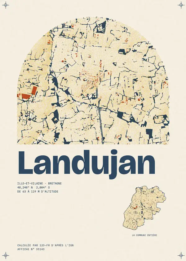 Affiche de Landujan, calculée par 123-fr d'après l'IGN