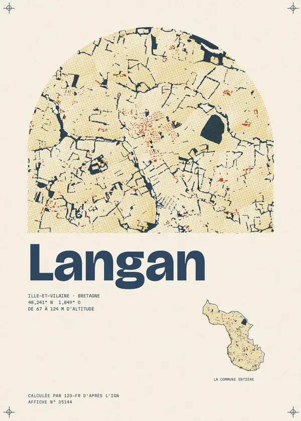 Affiche de Langan, calculée par 123-fr d'après l'IGN