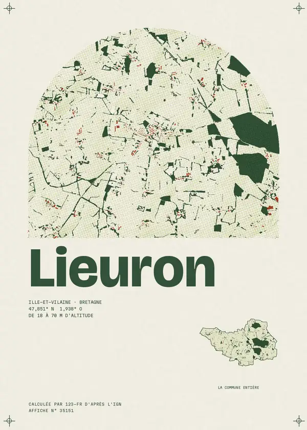 Affiche de Lieuron, calculée par 123-fr d'après l'IGN