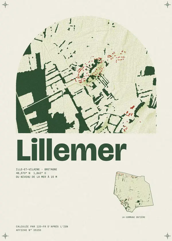 Affiche de Lillemer, calculée par 123-fr d'après l'IGN