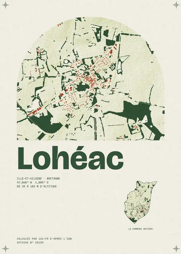 Affiche de Lohéac, calculée par 123-fr d'après l'IGN