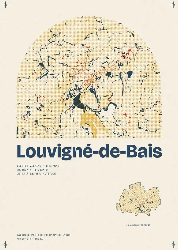 Affiche de Louvigné-de-Bais, calculée par 123-fr d'après l'IGN
