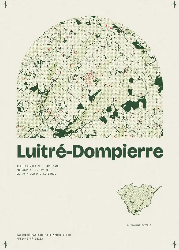 Affiche de Luitré-Dompierre, calculée par 123-fr d'après l'IGN