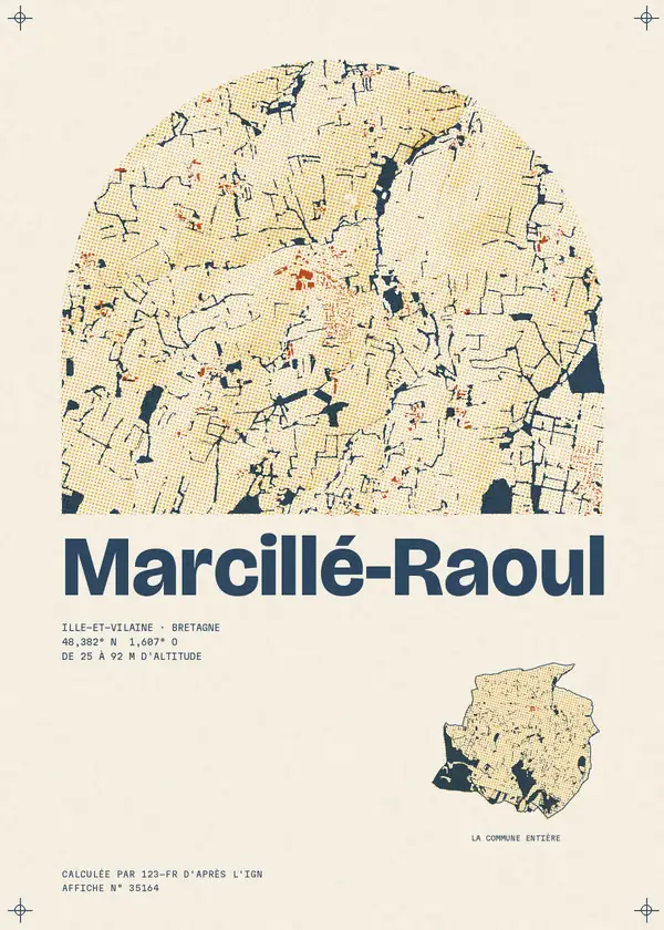 Affiche de Marcillé-Raoul, calculée par 123-fr d'après l'IGN