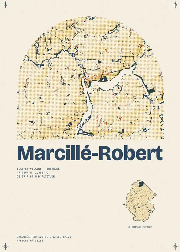 Affiche de Marcillé-Robert, calculée par 123-fr d'après l'IGN