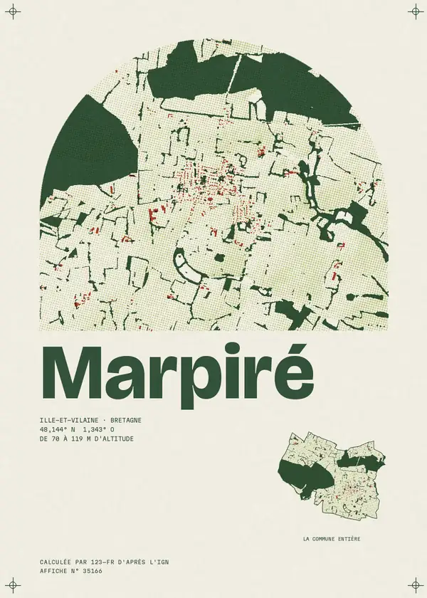 Affiche de Marpiré, calculée par 123-fr d'après l'IGN